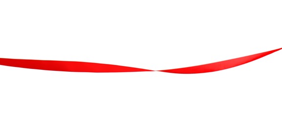 Finish. One red ribbon isolated on white