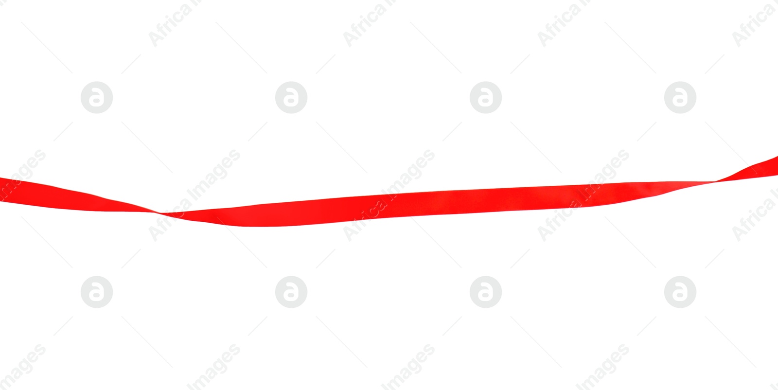 Photo of Finish. One red ribbon isolated on white