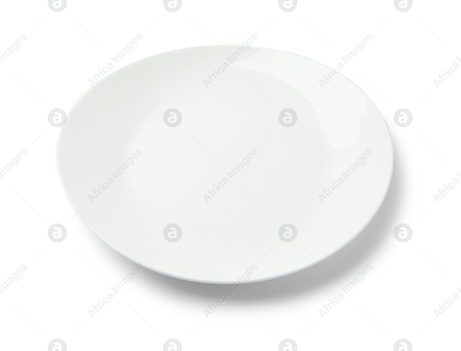 Photo of One empty ceramic plate isolated on white