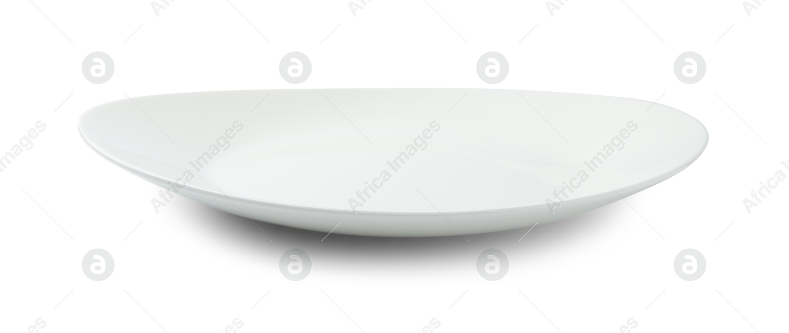 Photo of One empty ceramic plate isolated on white