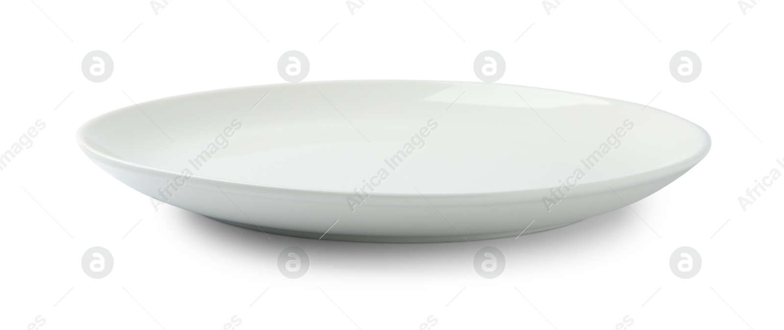 Photo of One empty ceramic plate isolated on white