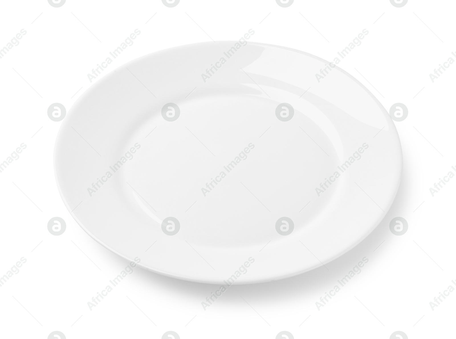 Photo of One empty ceramic plate isolated on white