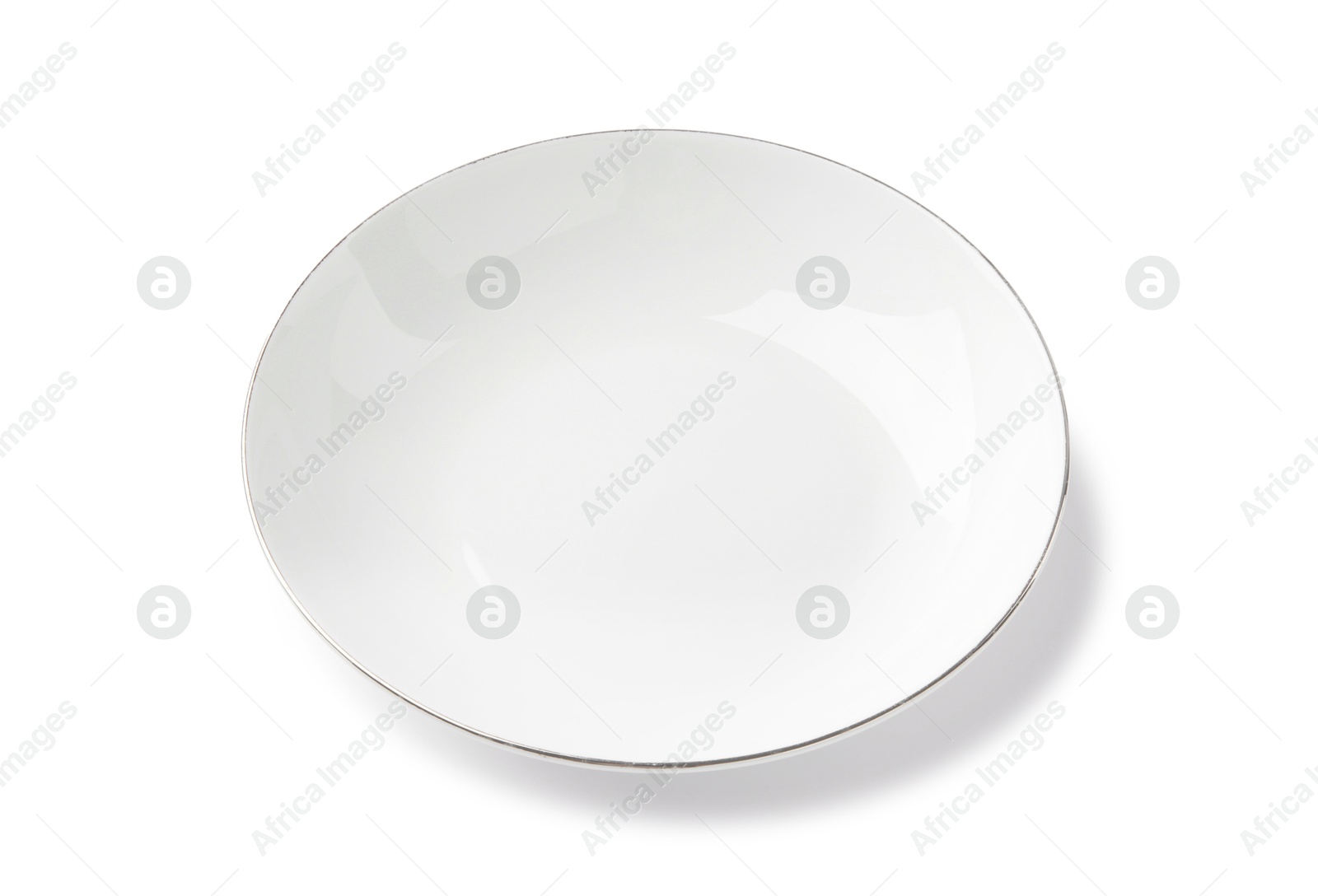 Photo of One empty ceramic bowl isolated on white