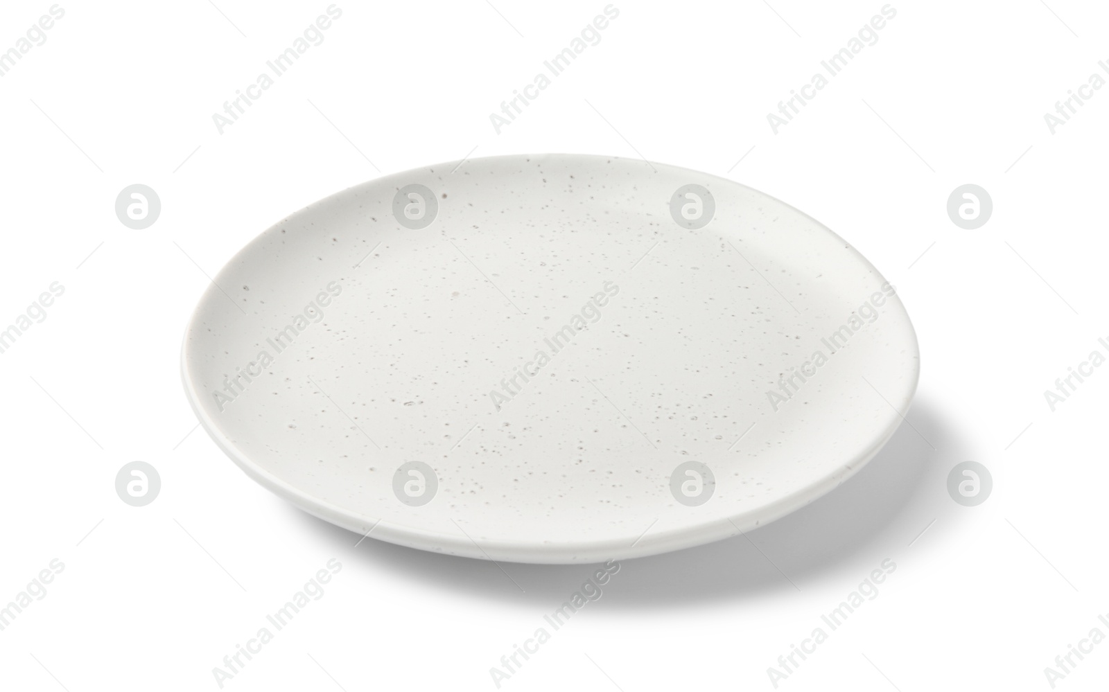 Photo of One empty ceramic plate isolated on white