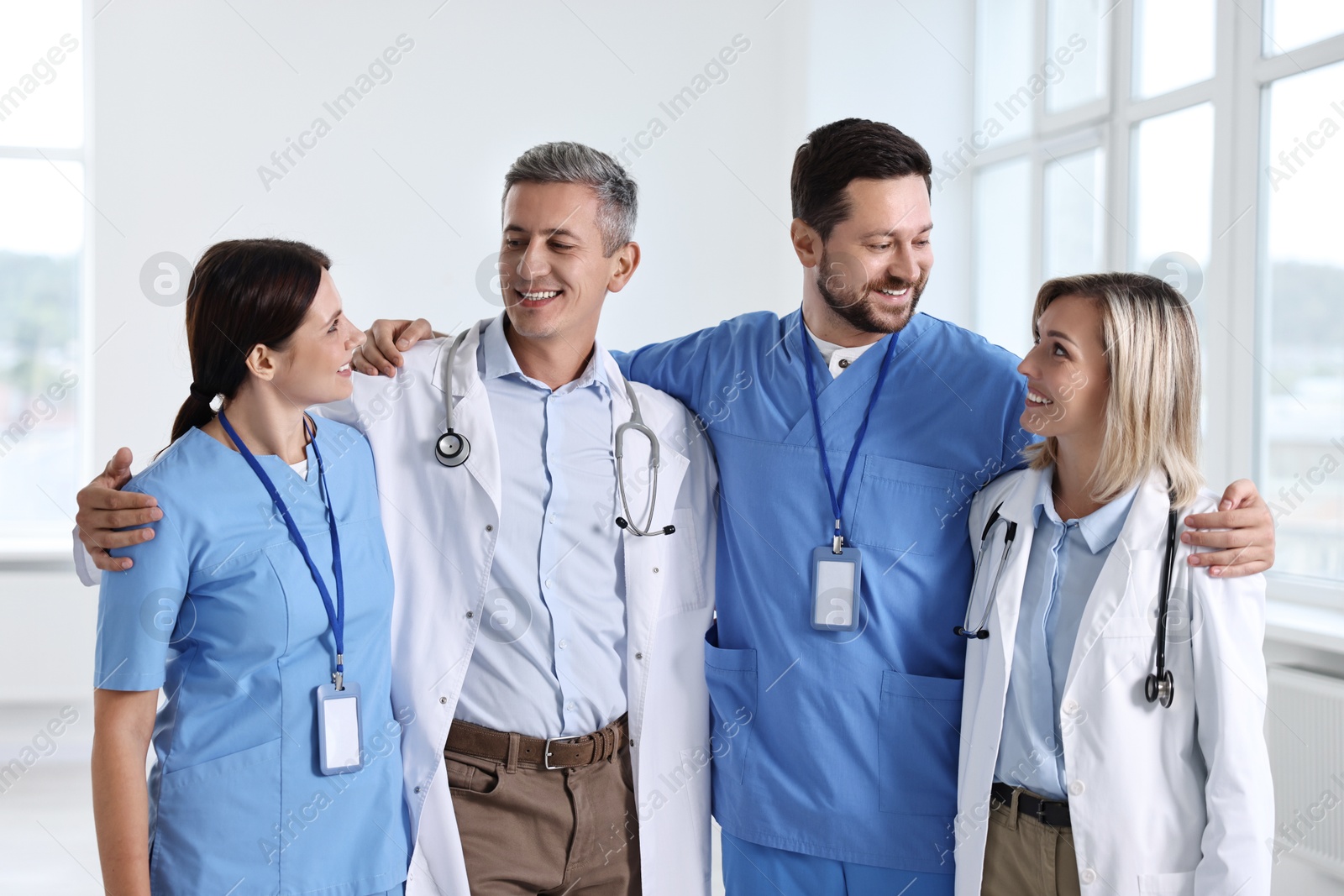 Photo of Team of healthcare workers in hospital. Medical service