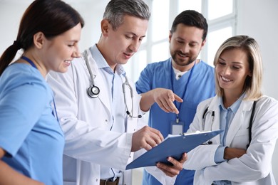 Photo of Healthcare workers in hospital, selective focus. Medical service