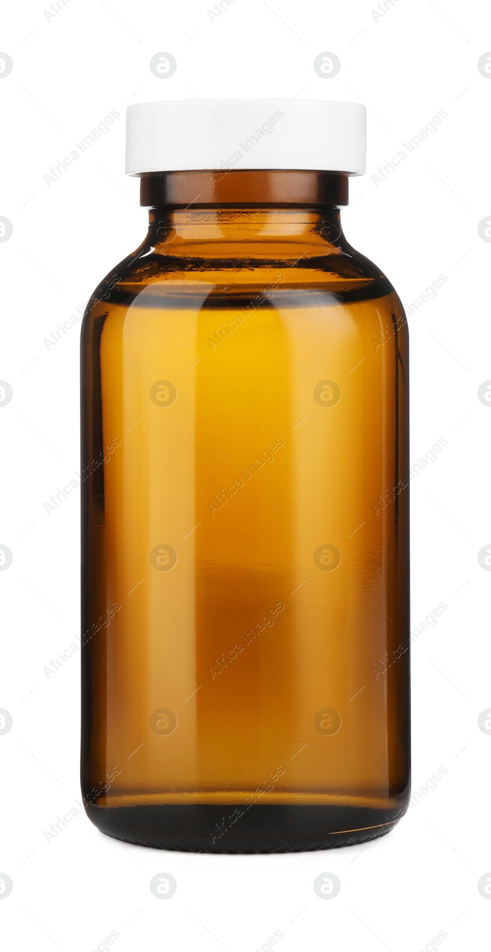 Photo of Medical bottle with medicine isolated on white