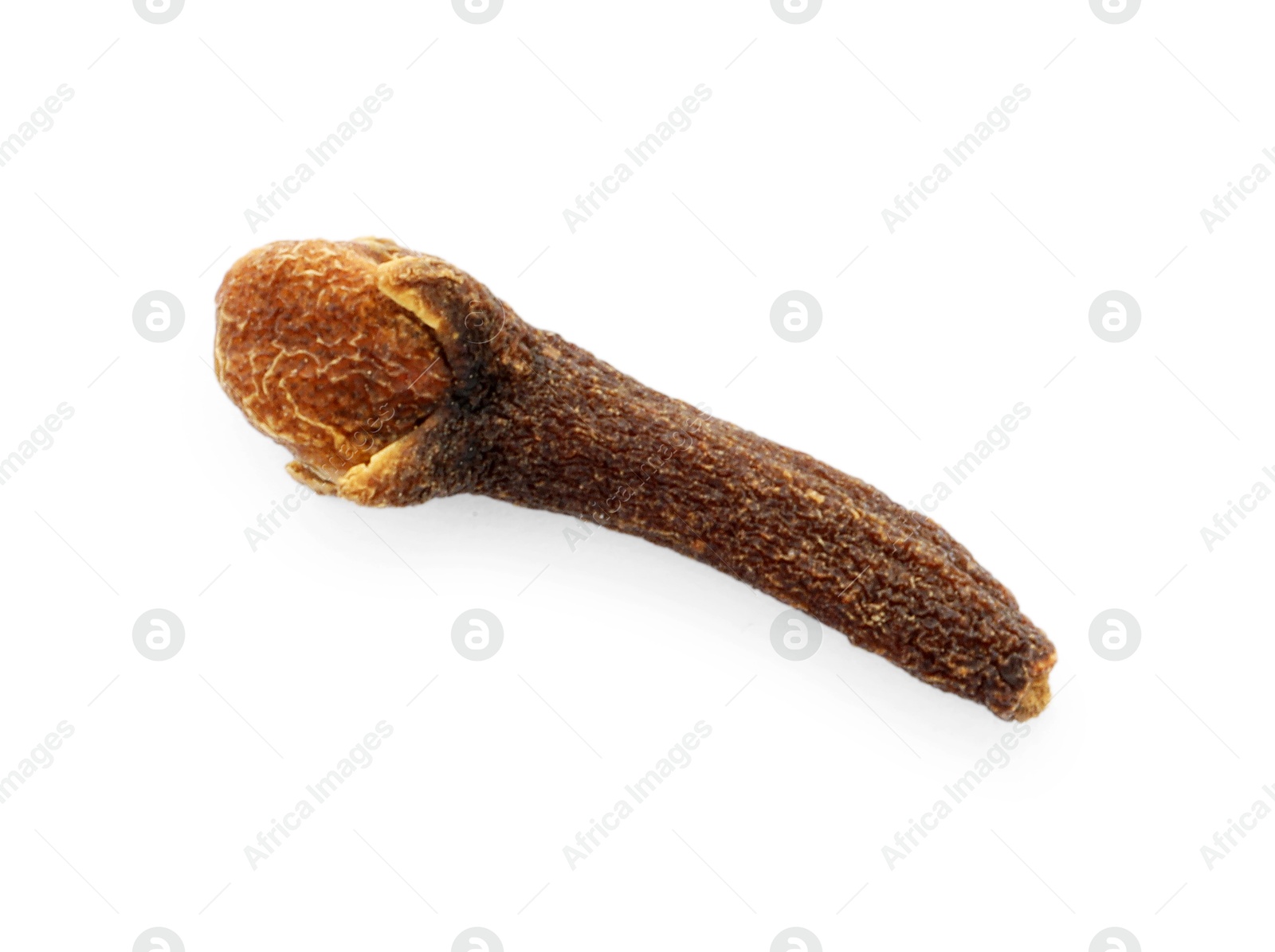 Photo of Aromatic spice. Dry clove bud isolated on white, top view