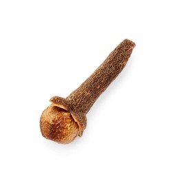 Aromatic spice. Dry clove bud isolated on white, top view