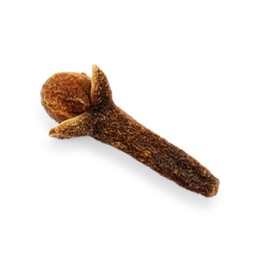 Photo of Aromatic spice. Dry clove bud isolated on white, top view