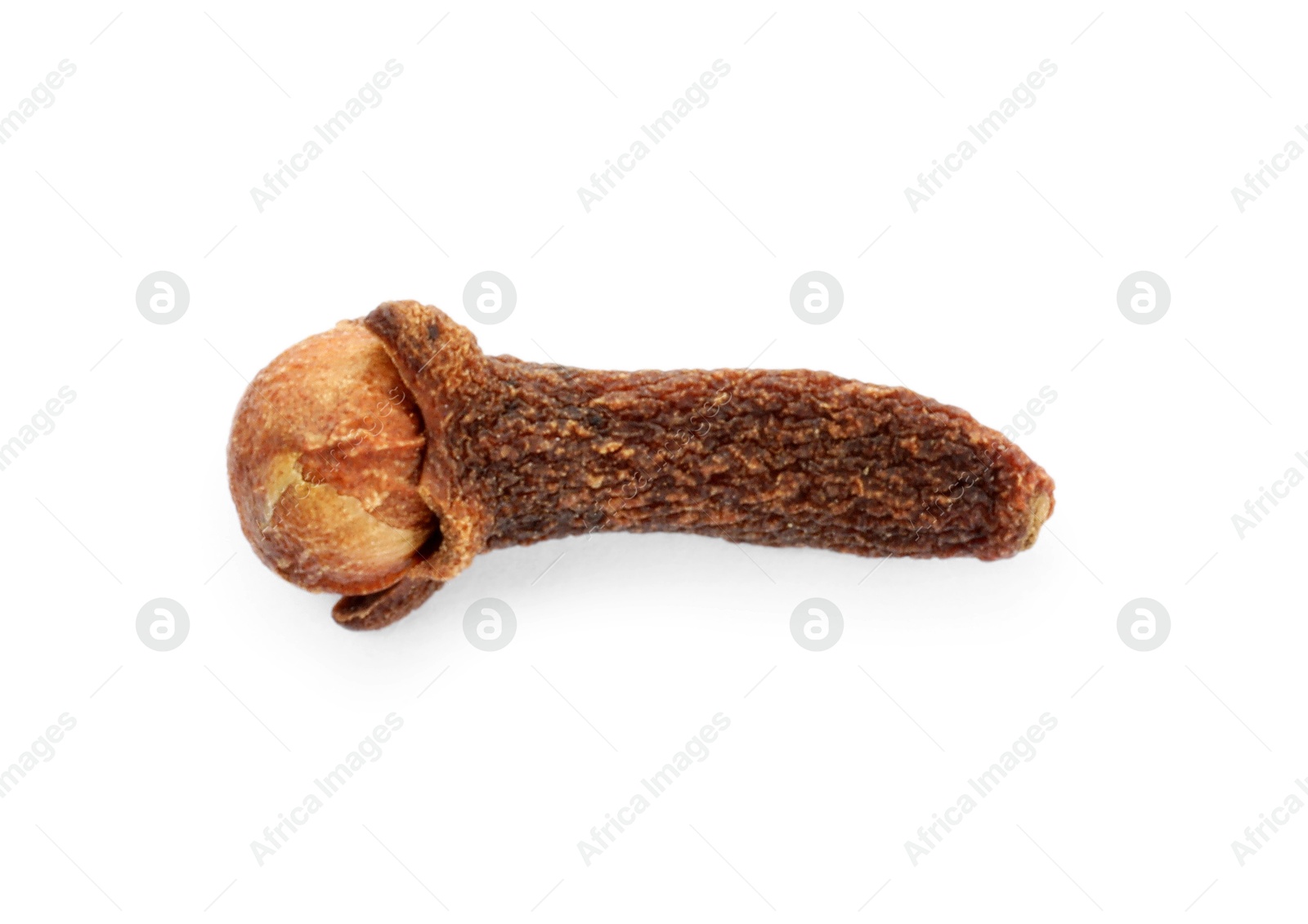 Photo of Aromatic spice. Dry clove bud isolated on white, top view