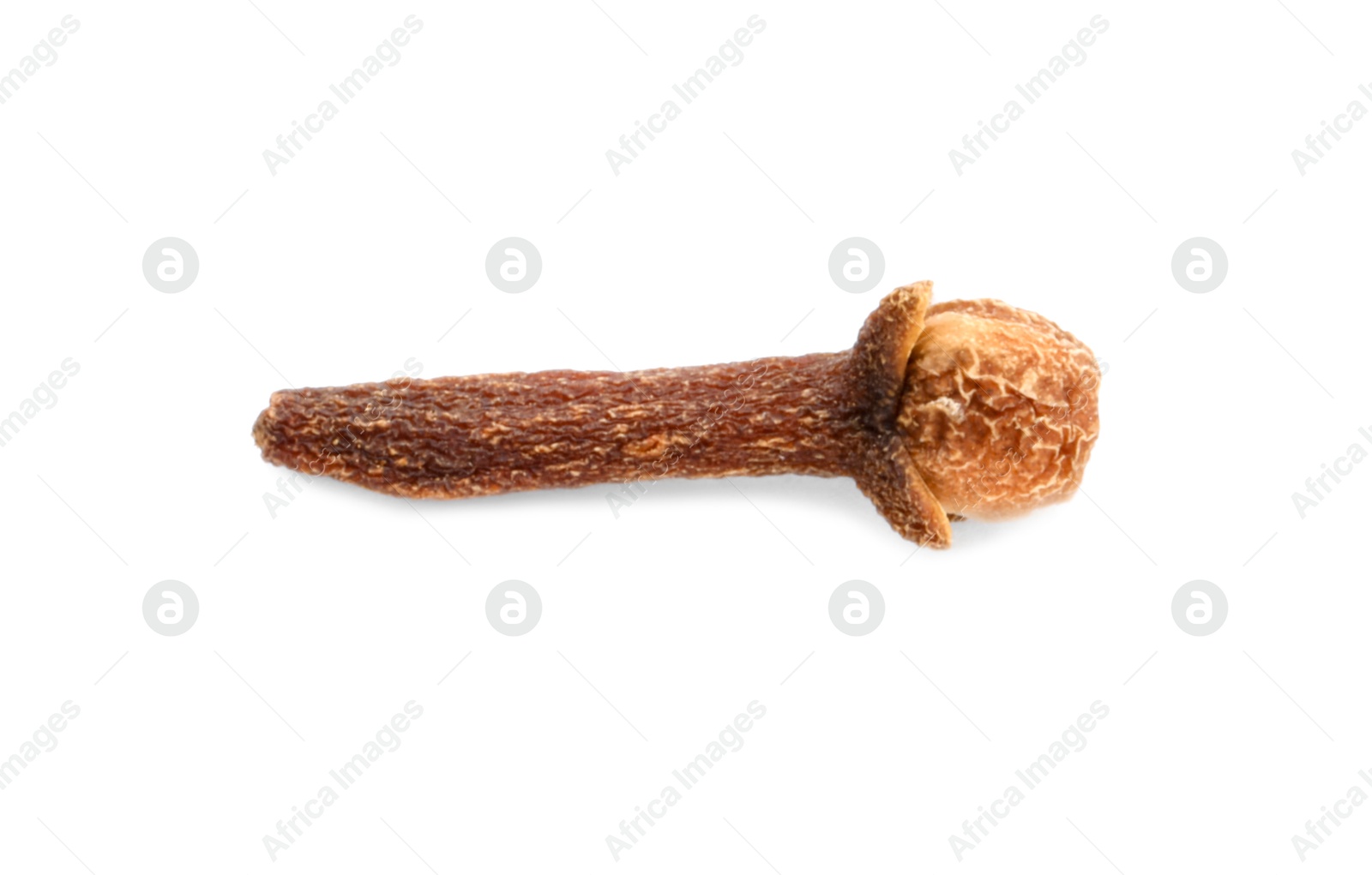 Photo of Aromatic spice. Dry clove bud isolated on white, top view