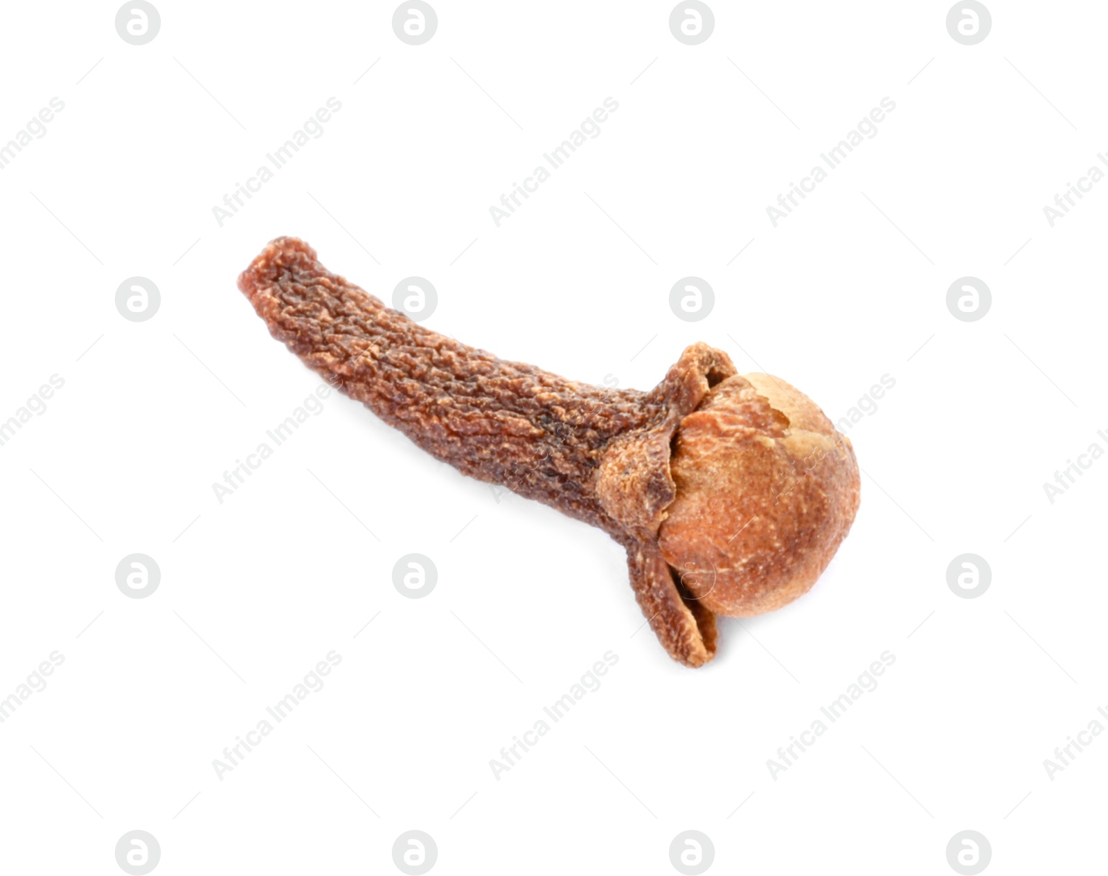 Photo of Aromatic spice. Dry clove bud isolated on white, top view