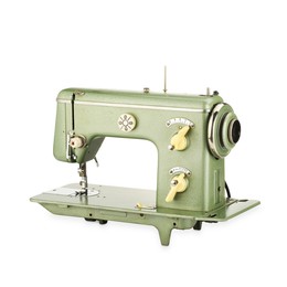 Photo of One vintage sewing machine isolated on white