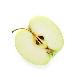 Photo of Half of fresh apple isolated on white, top view