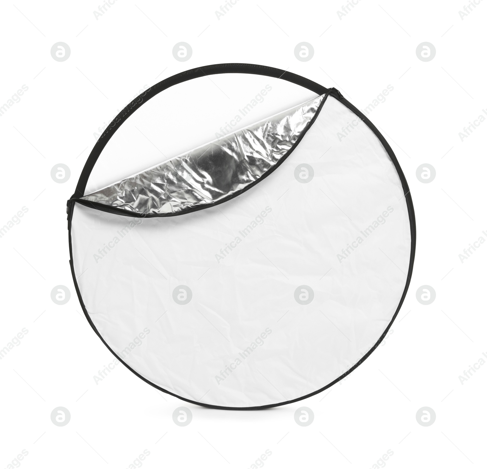 Photo of One light reflector isolated on white. Photo studio equipment