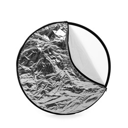 Photo of One light reflector isolated on white. Photo studio equipment