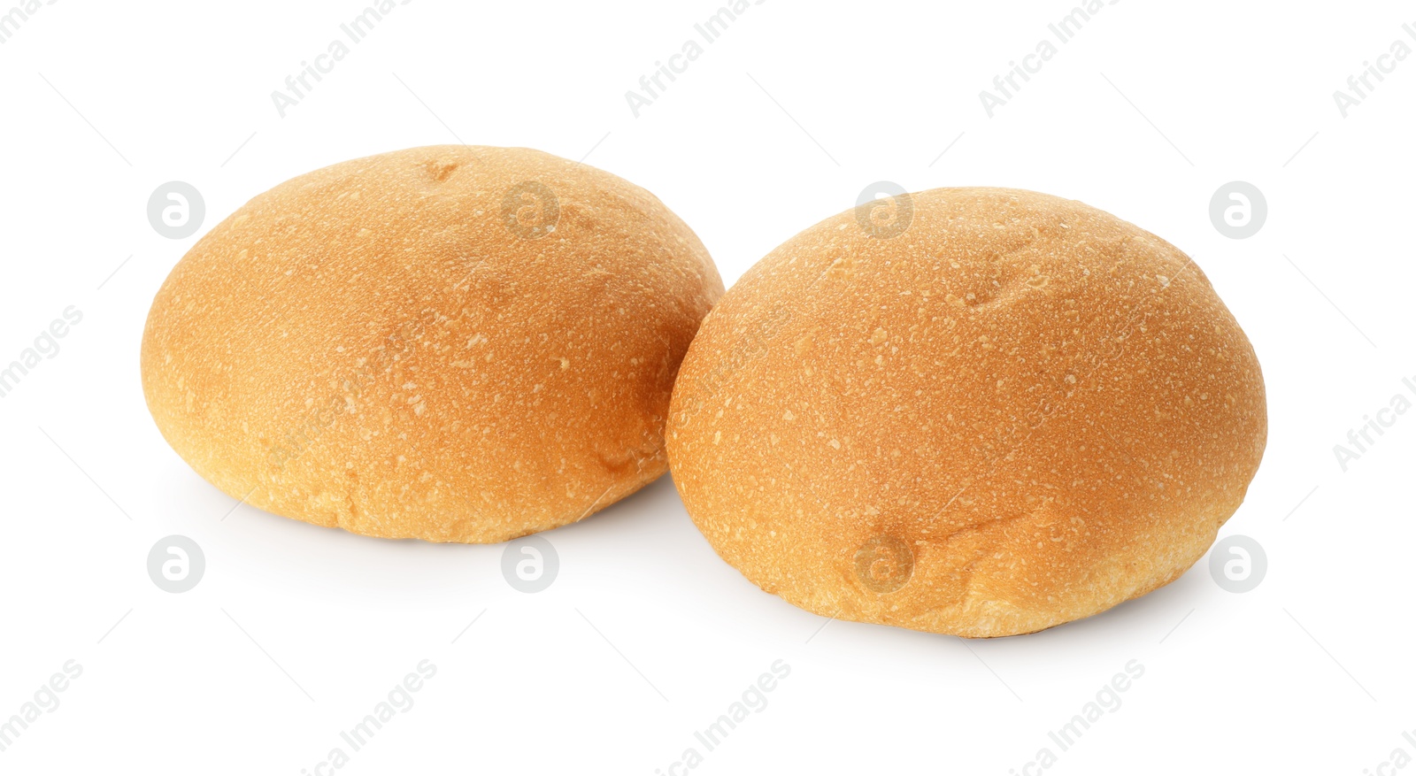 Photo of Two fresh tasty buns isolated on white