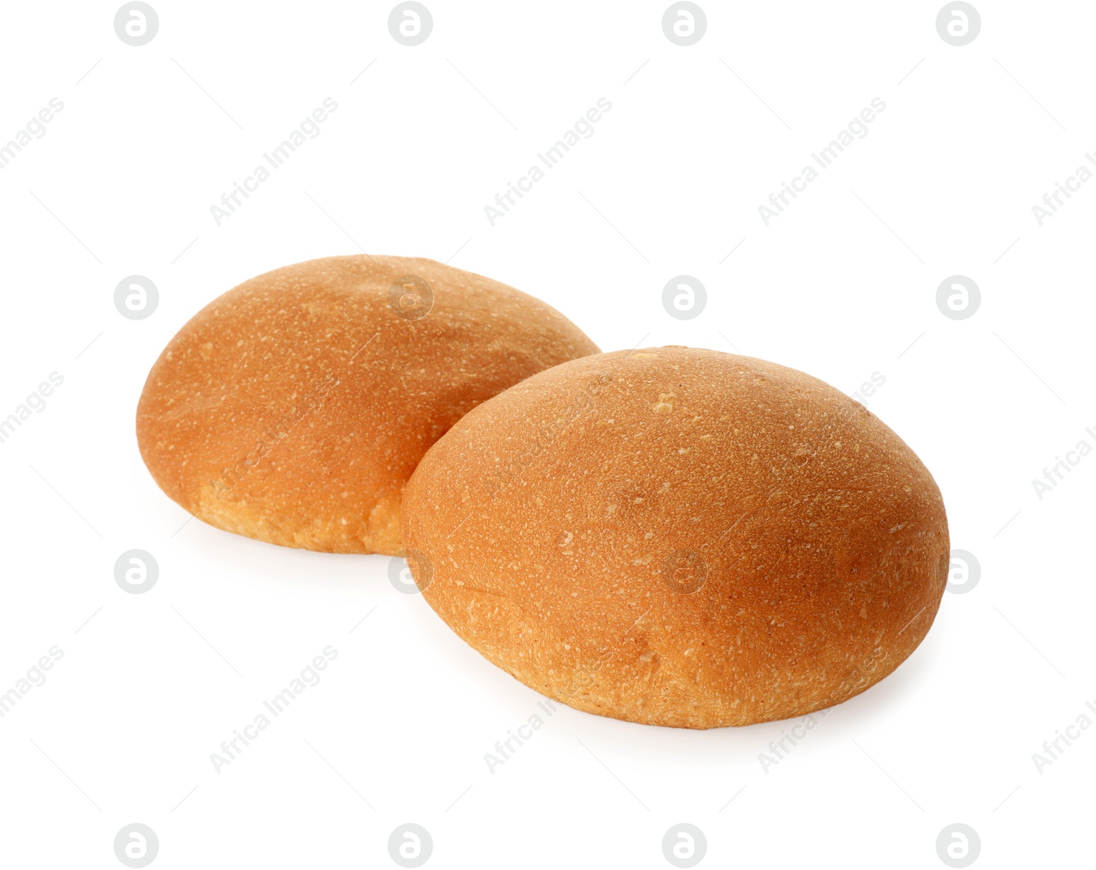 Photo of Two fresh tasty buns isolated on white