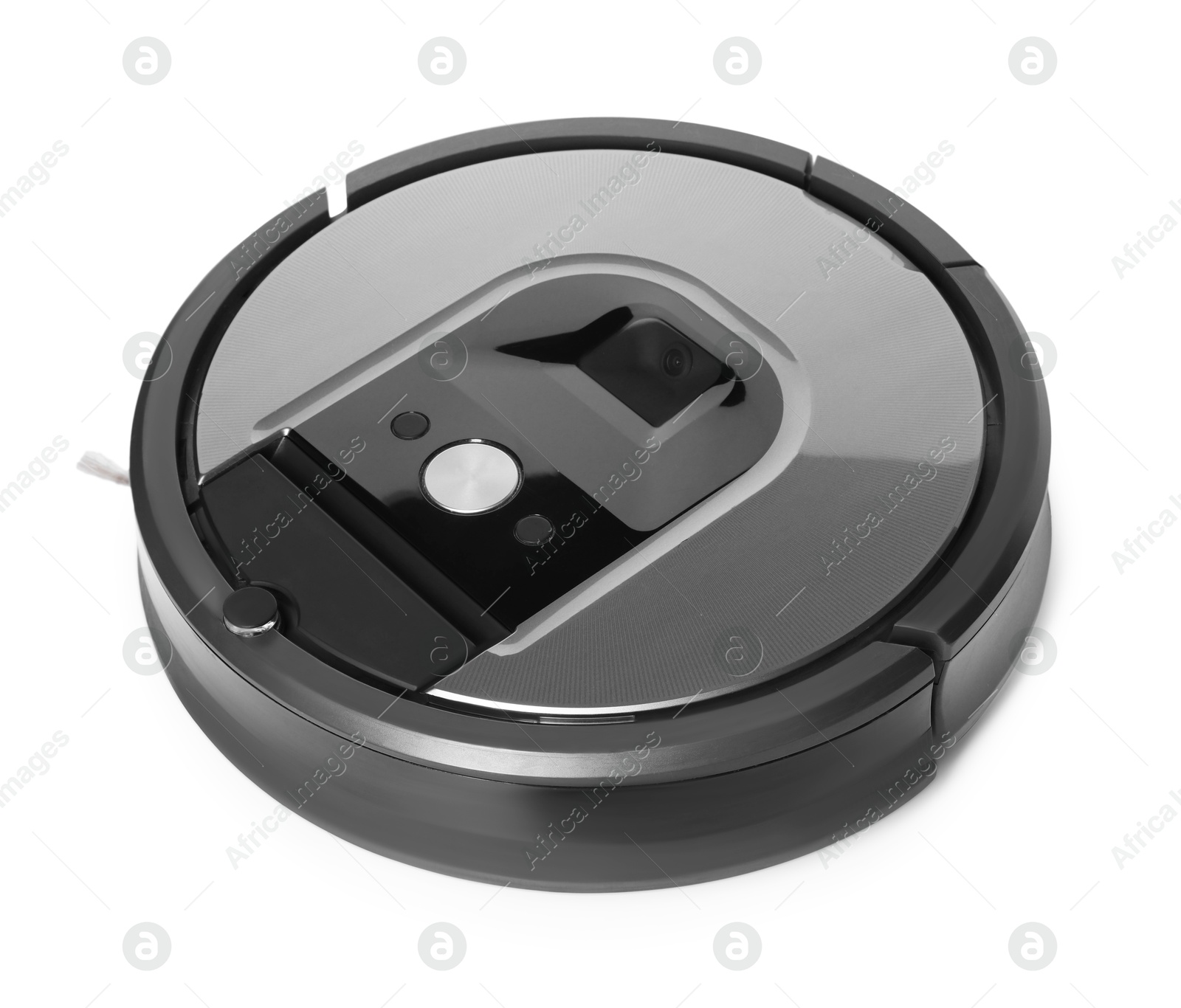 Photo of One robotic vacuum cleaner isolated on white