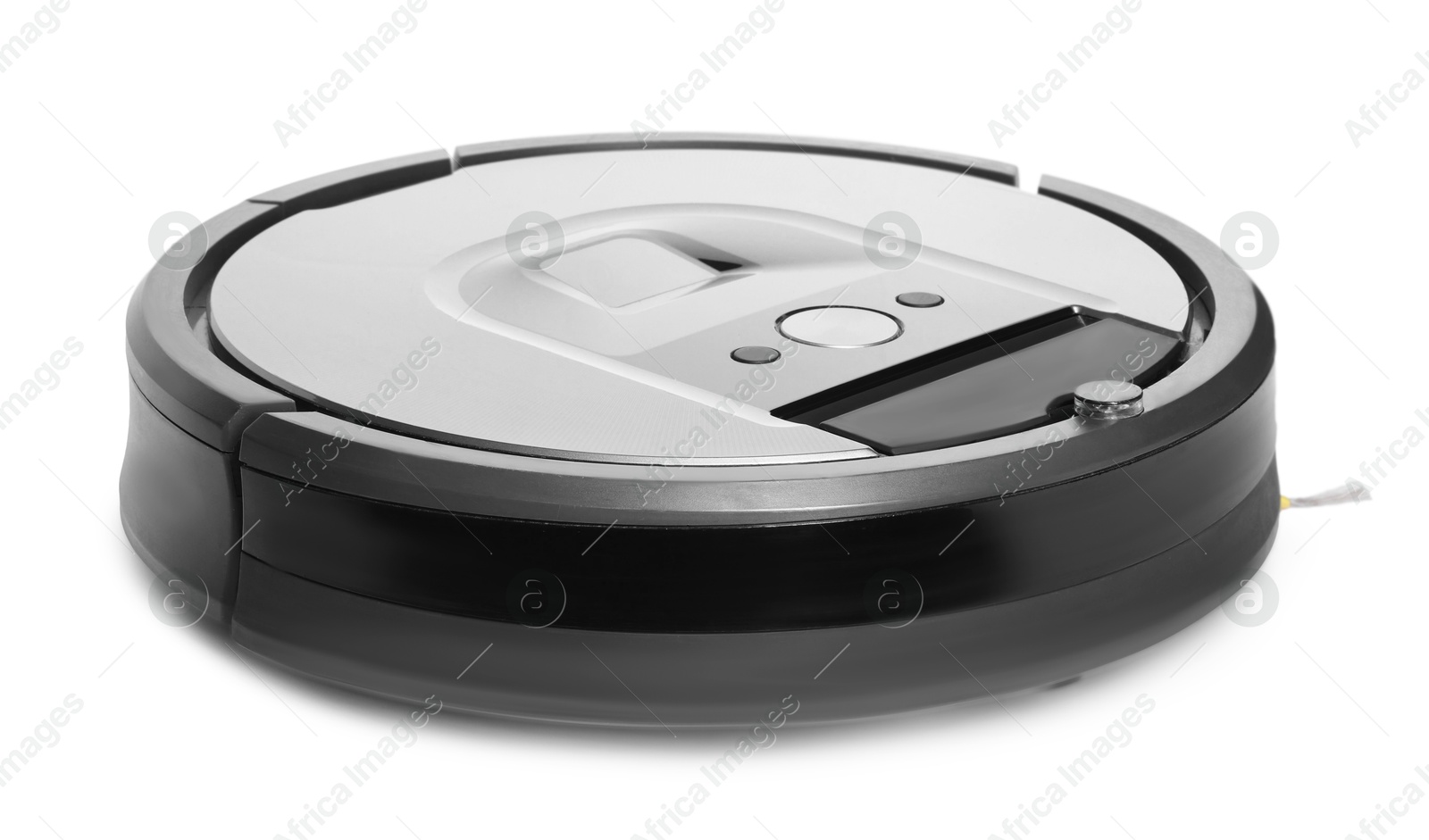 Photo of One robotic vacuum cleaner isolated on white