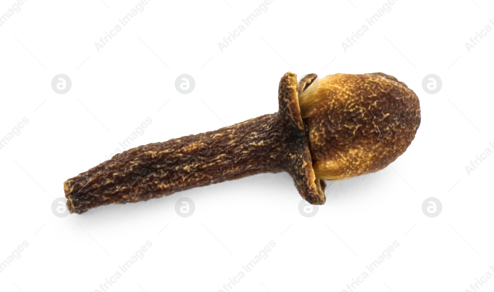 Photo of Aromatic spice. Dry clove bud isolated on white, top view