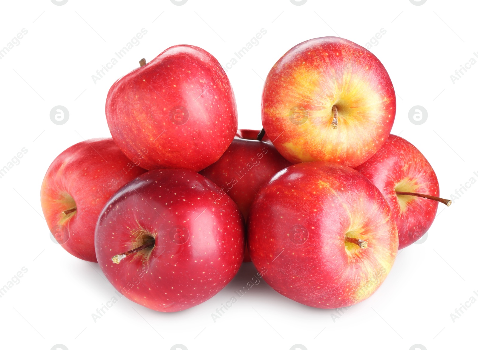 Photo of Many fresh red apples isolated on white