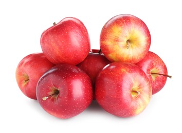 Photo of Many fresh red apples isolated on white