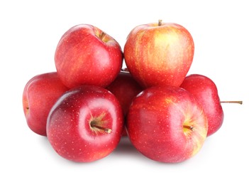 Photo of Many fresh red apples isolated on white