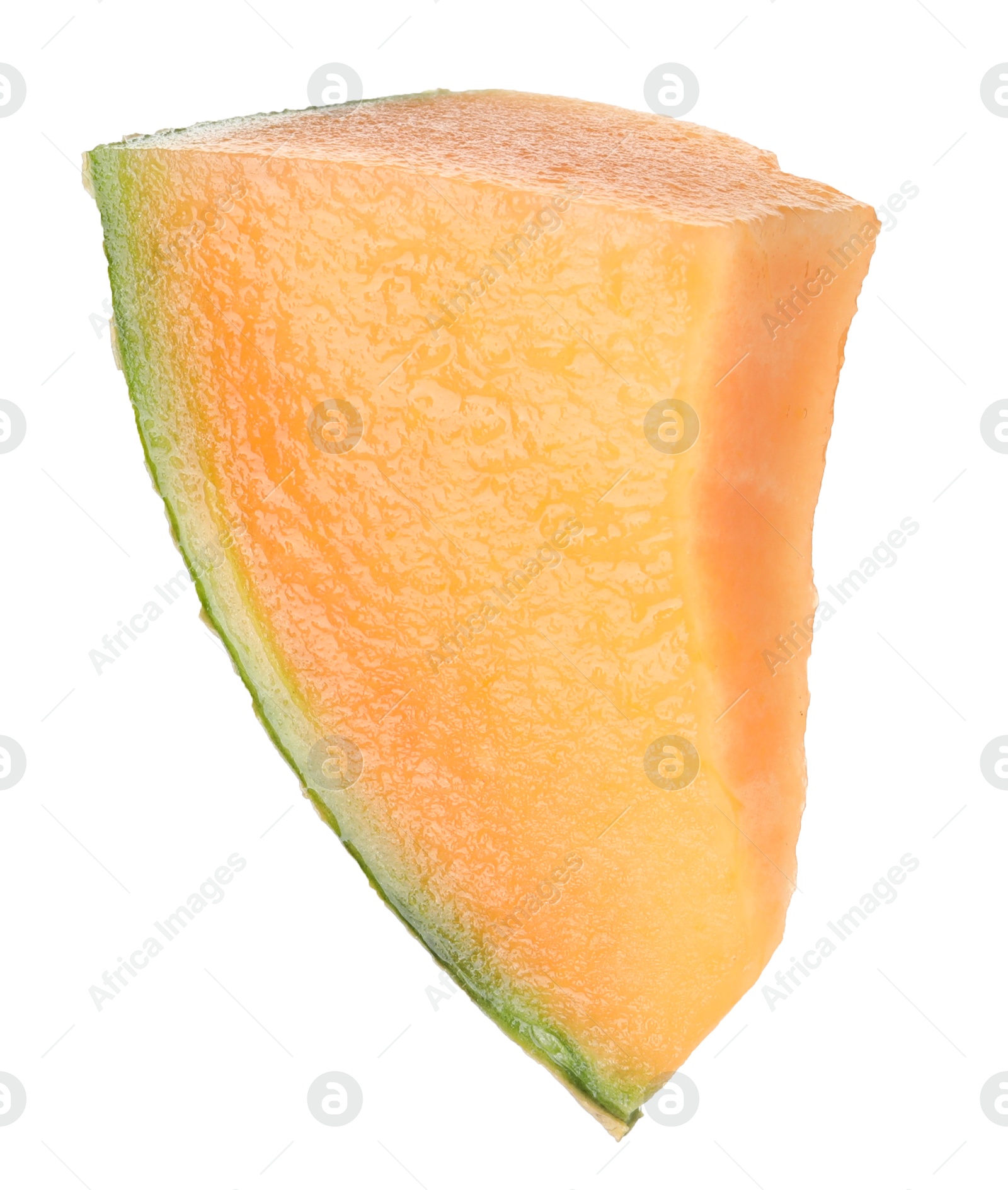 Photo of Piece of Cantaloupe melon isolated on white