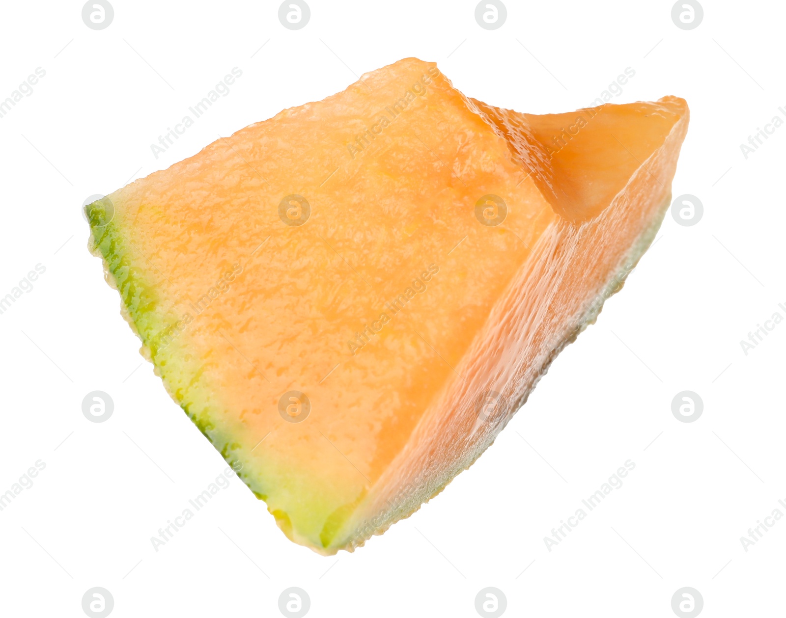 Photo of Piece of Cantaloupe melon isolated on white