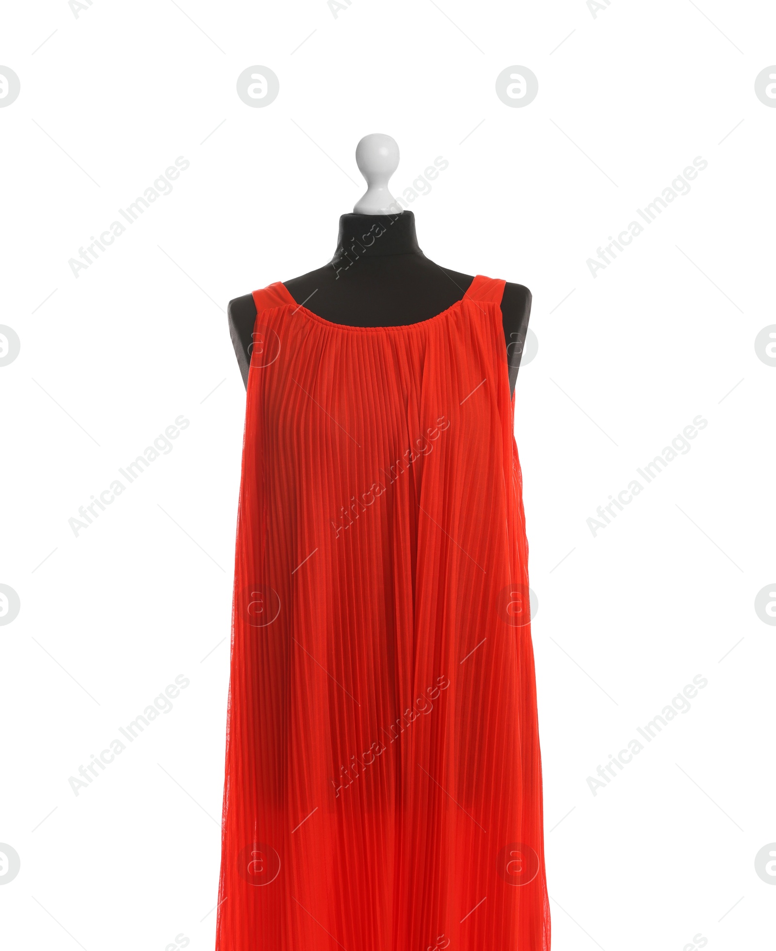 Photo of Female mannequin with red dress isolated on white