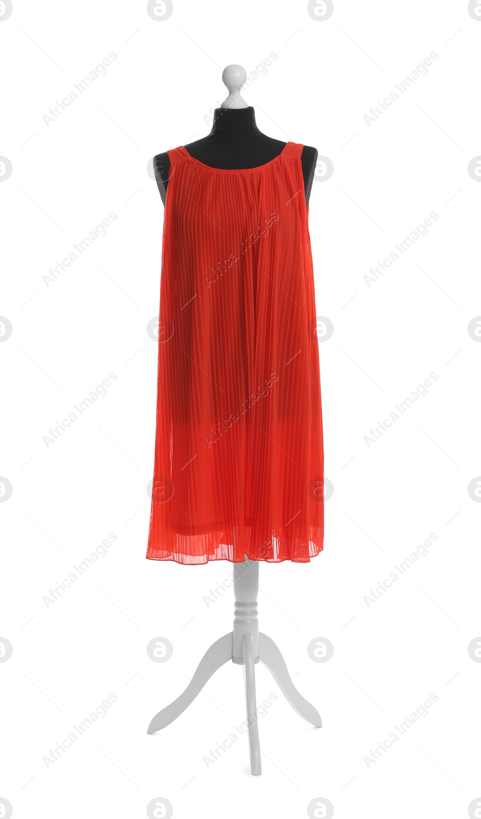 Photo of Female mannequin with red dress isolated on white