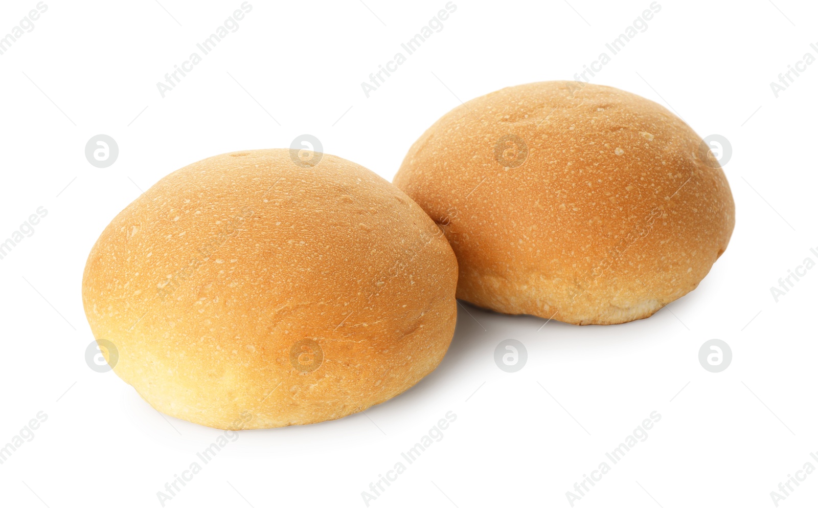 Photo of Two fresh tasty buns isolated on white