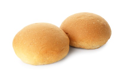 Two fresh tasty buns isolated on white