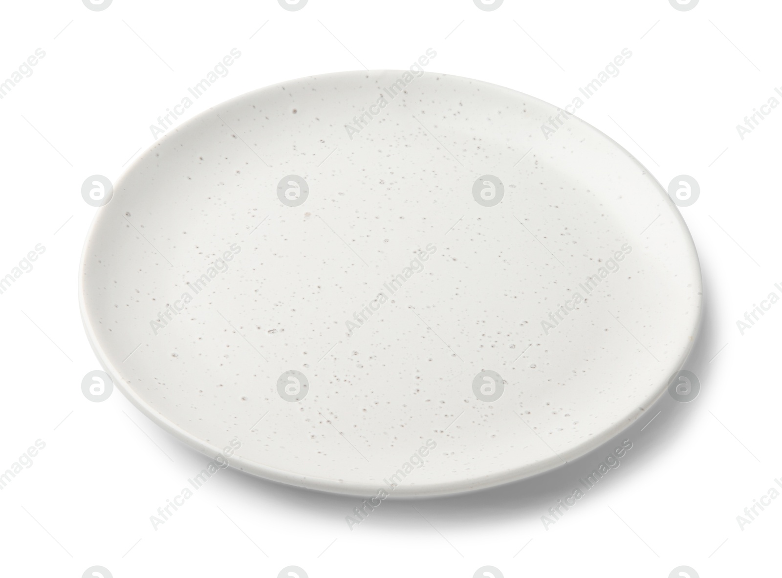 Photo of One empty ceramic plate isolated on white