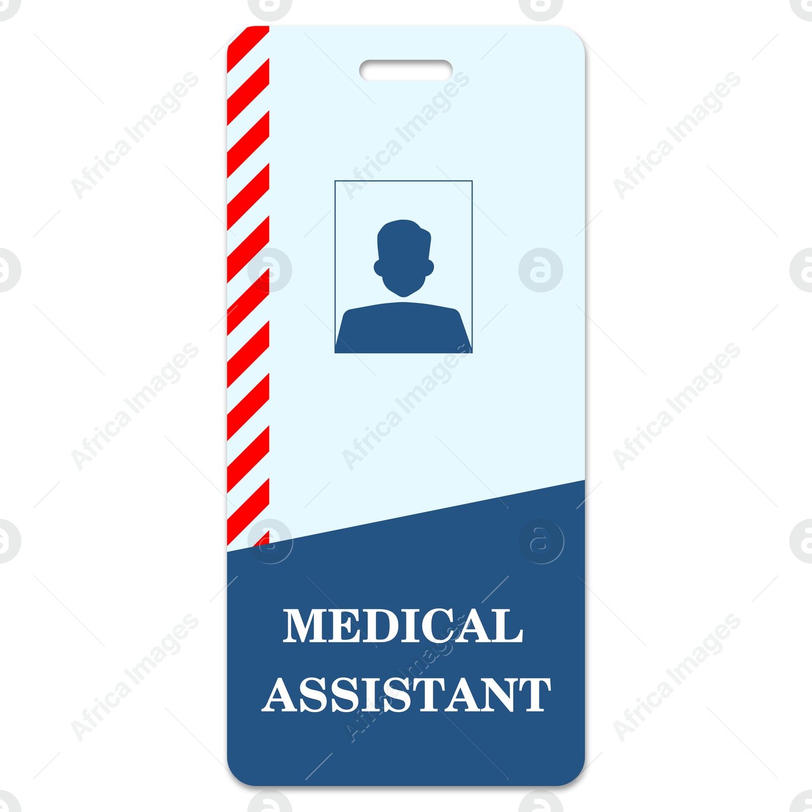 Image of Medical assistant badge with space for photo on white background