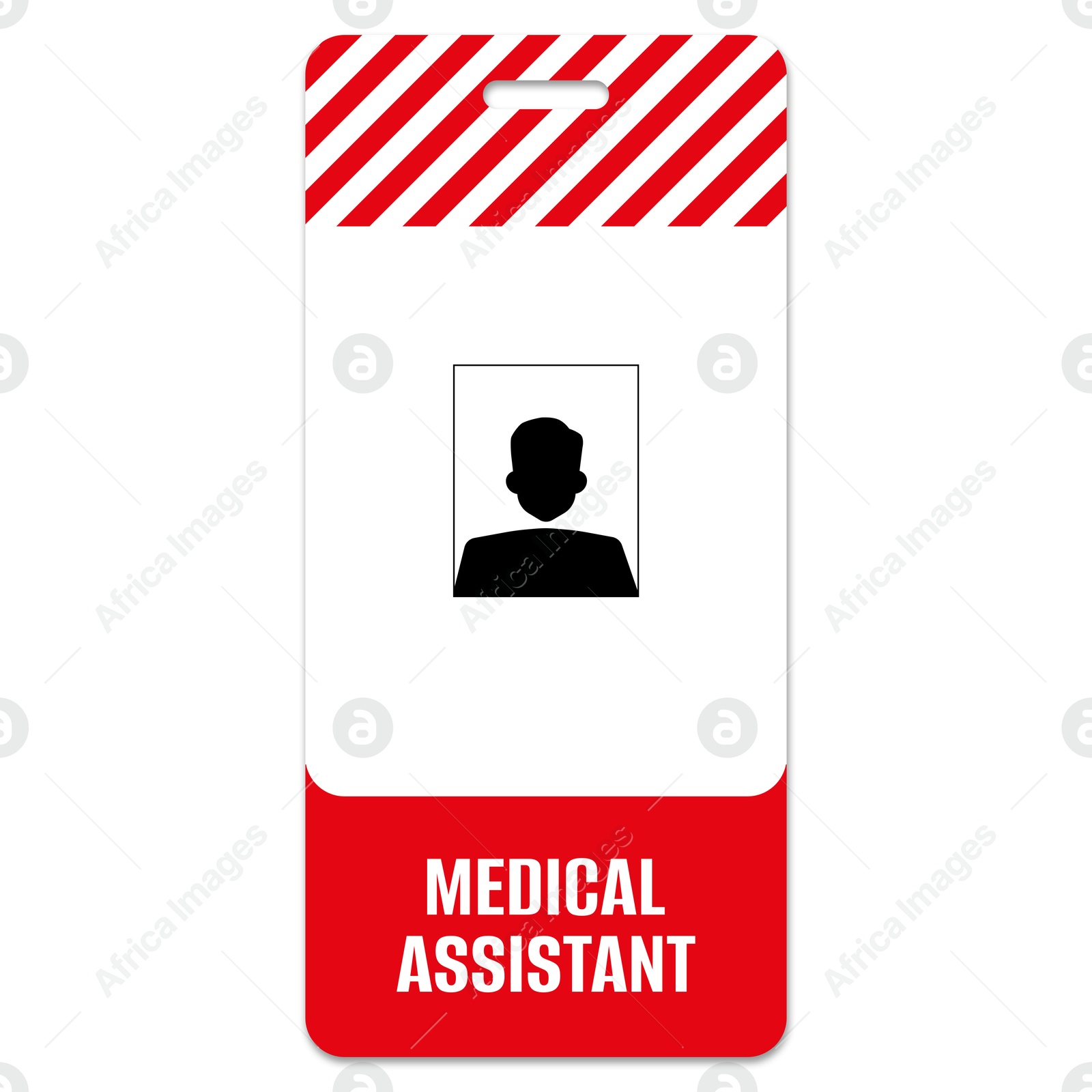 Image of Medical assistant badge with space for photo on white background