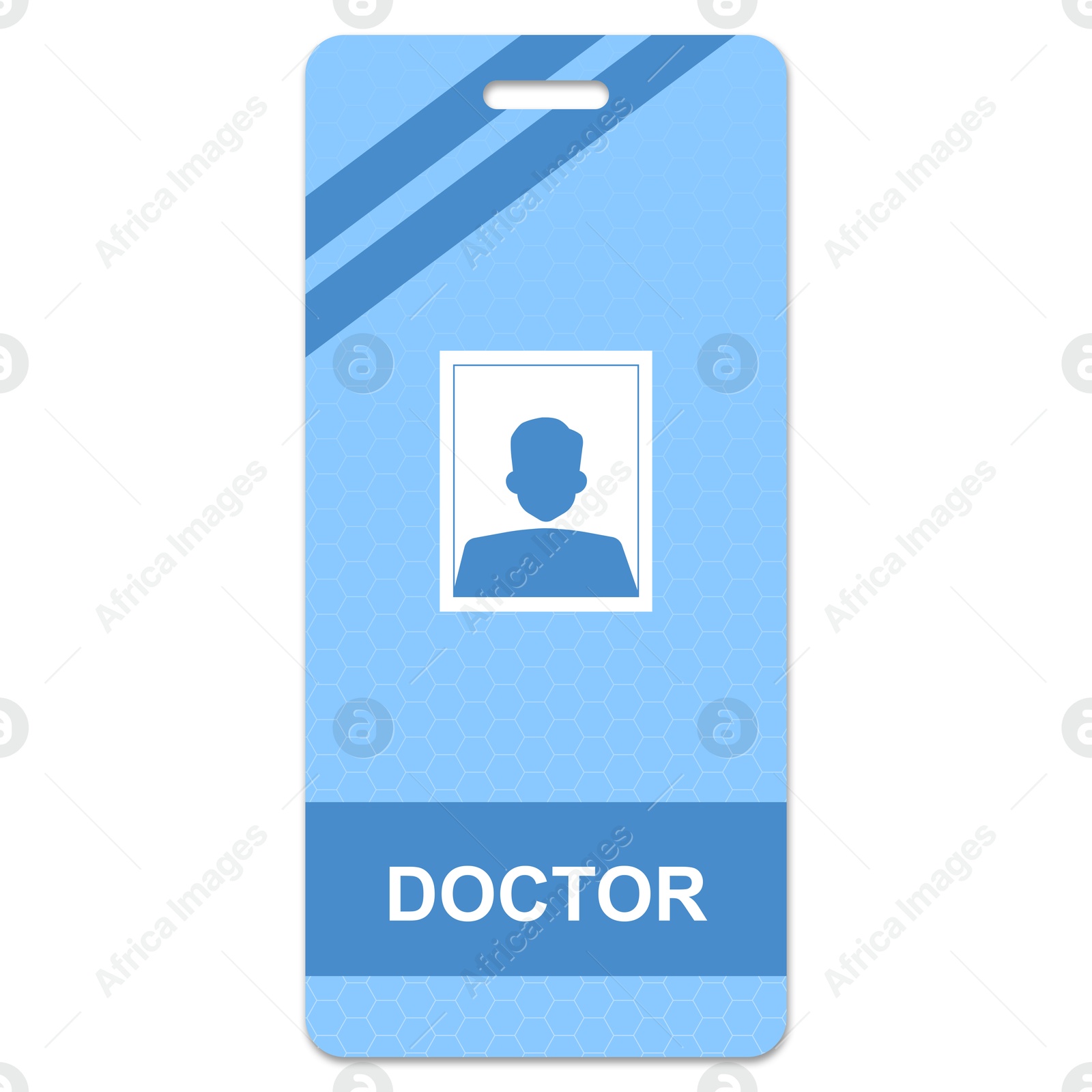 Image of Doctor's badge with space for photo on white background