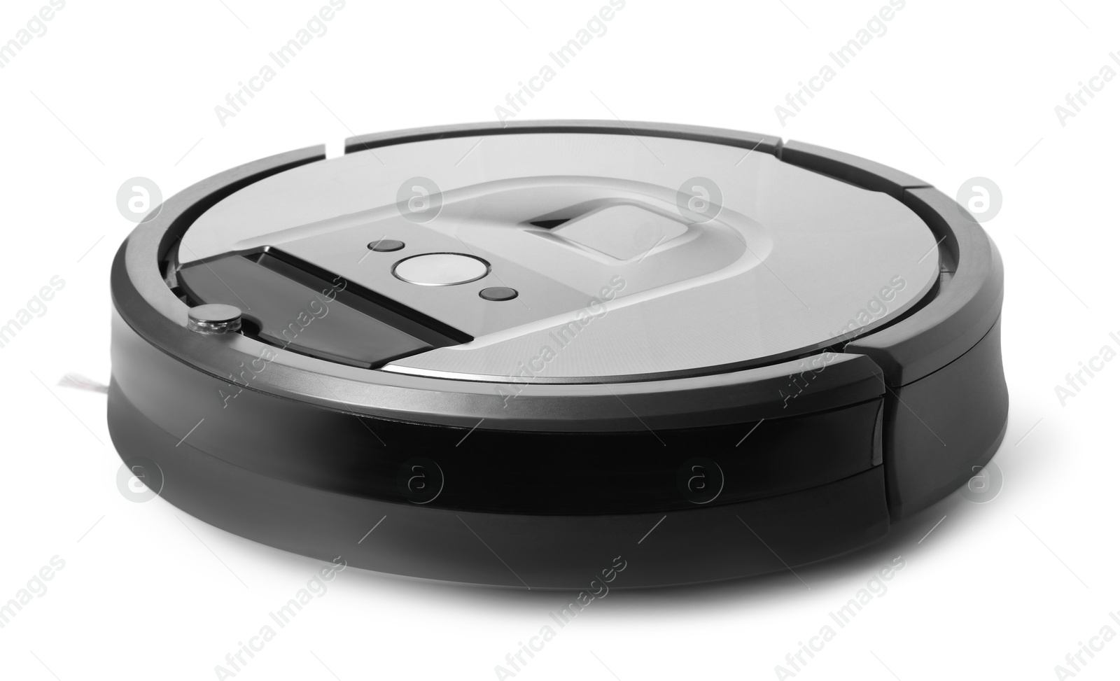 Photo of One robotic vacuum cleaner isolated on white