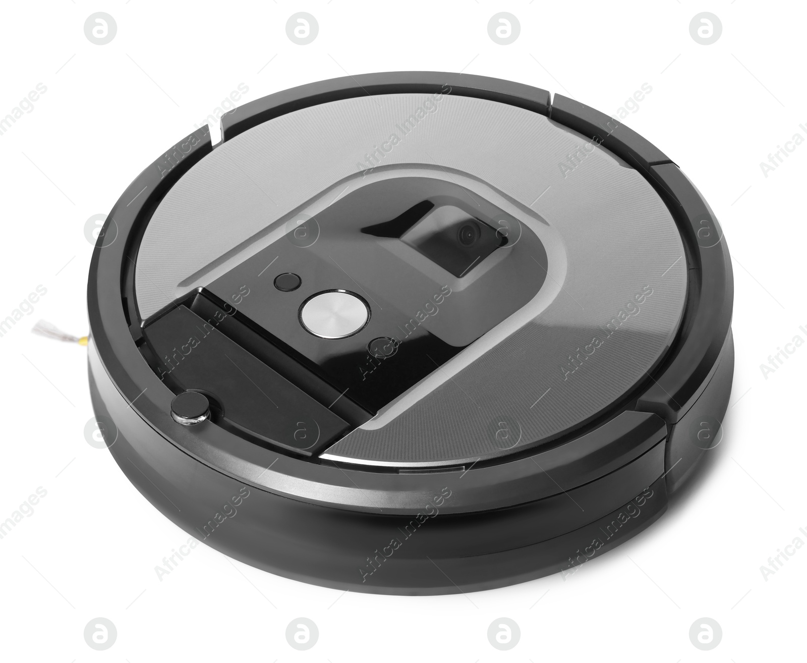 Photo of One robotic vacuum cleaner isolated on white