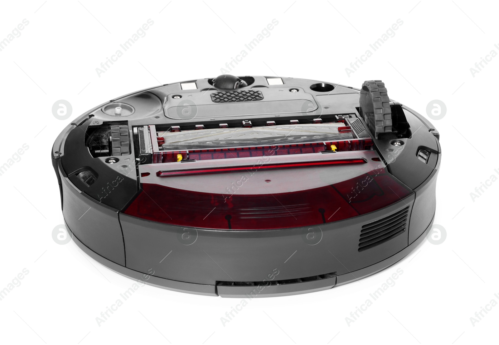 Photo of One robotic vacuum cleaner isolated on white