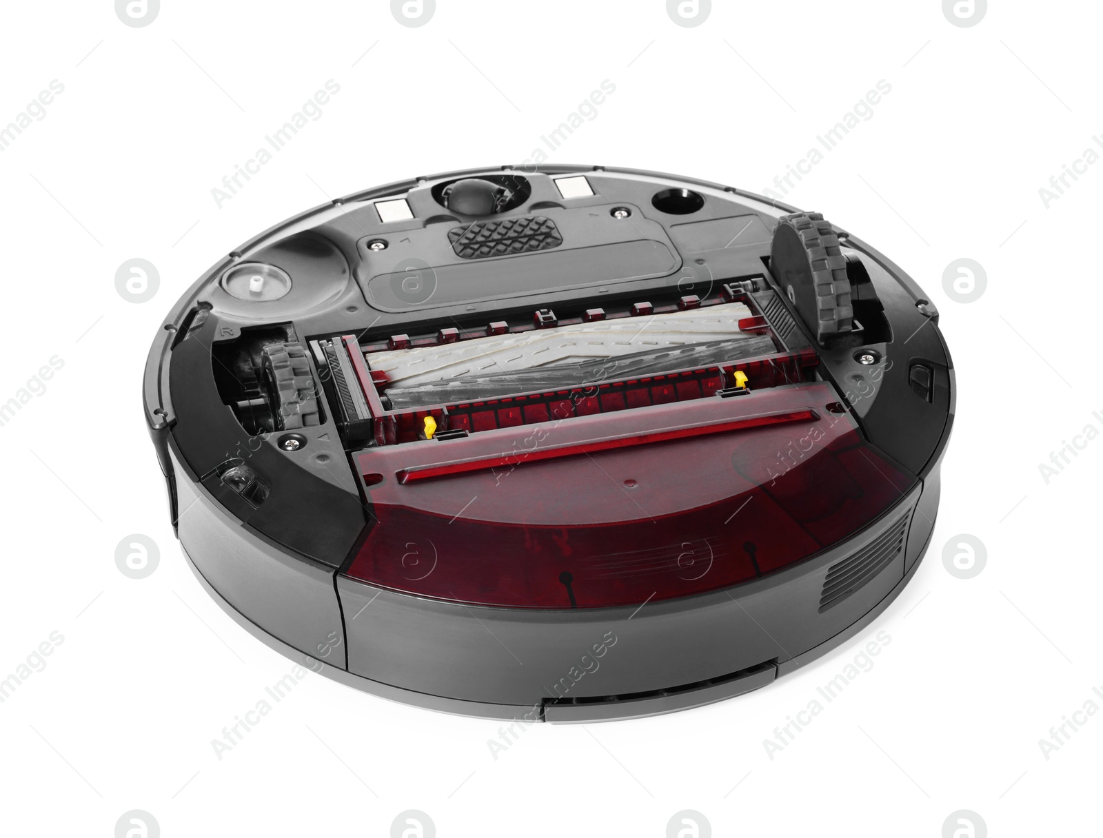 Photo of One robotic vacuum cleaner isolated on white