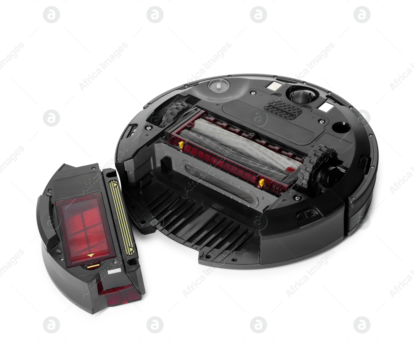 Photo of One robotic vacuum cleaner isolated on white