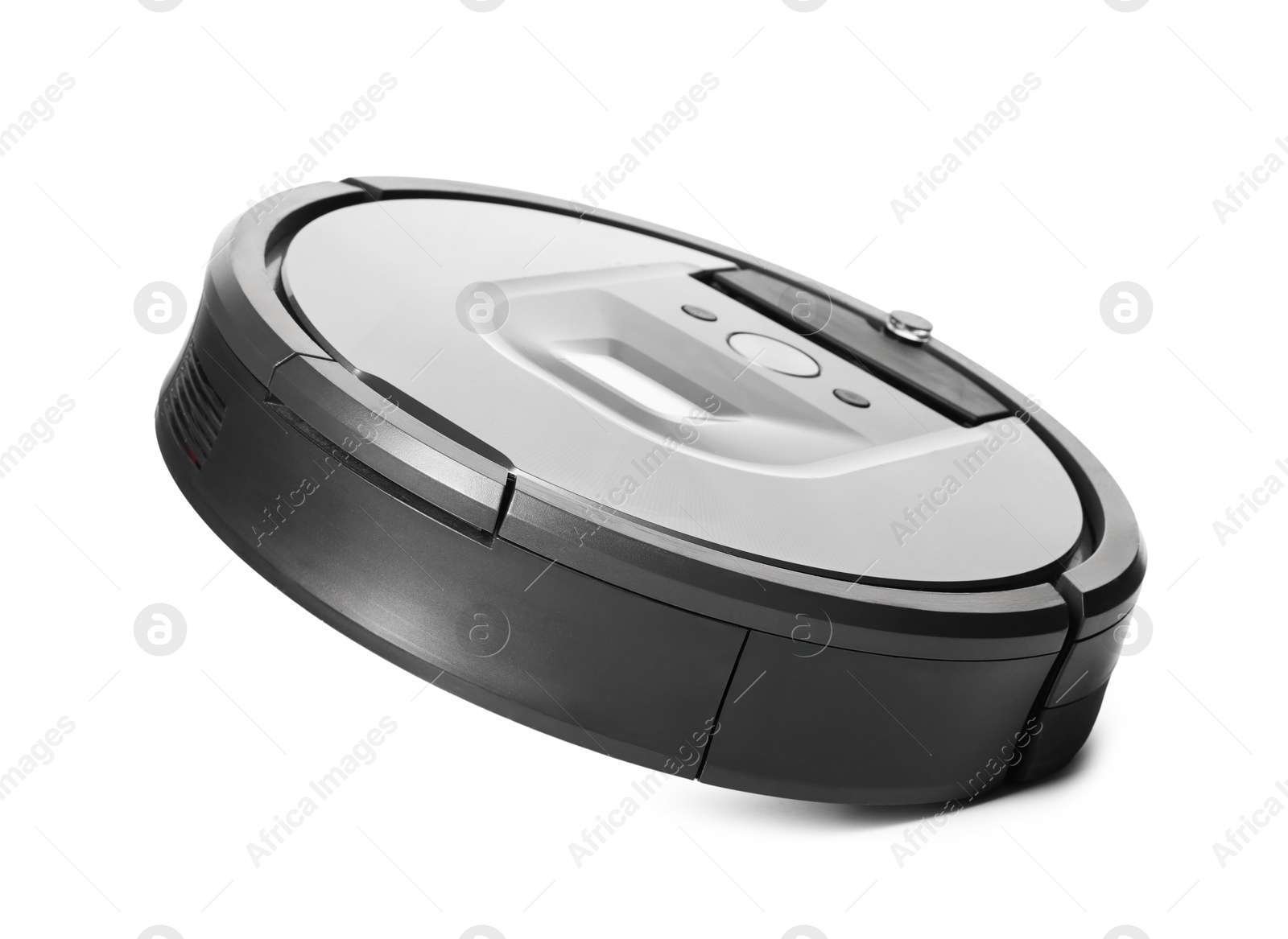 Photo of One robotic vacuum cleaner isolated on white