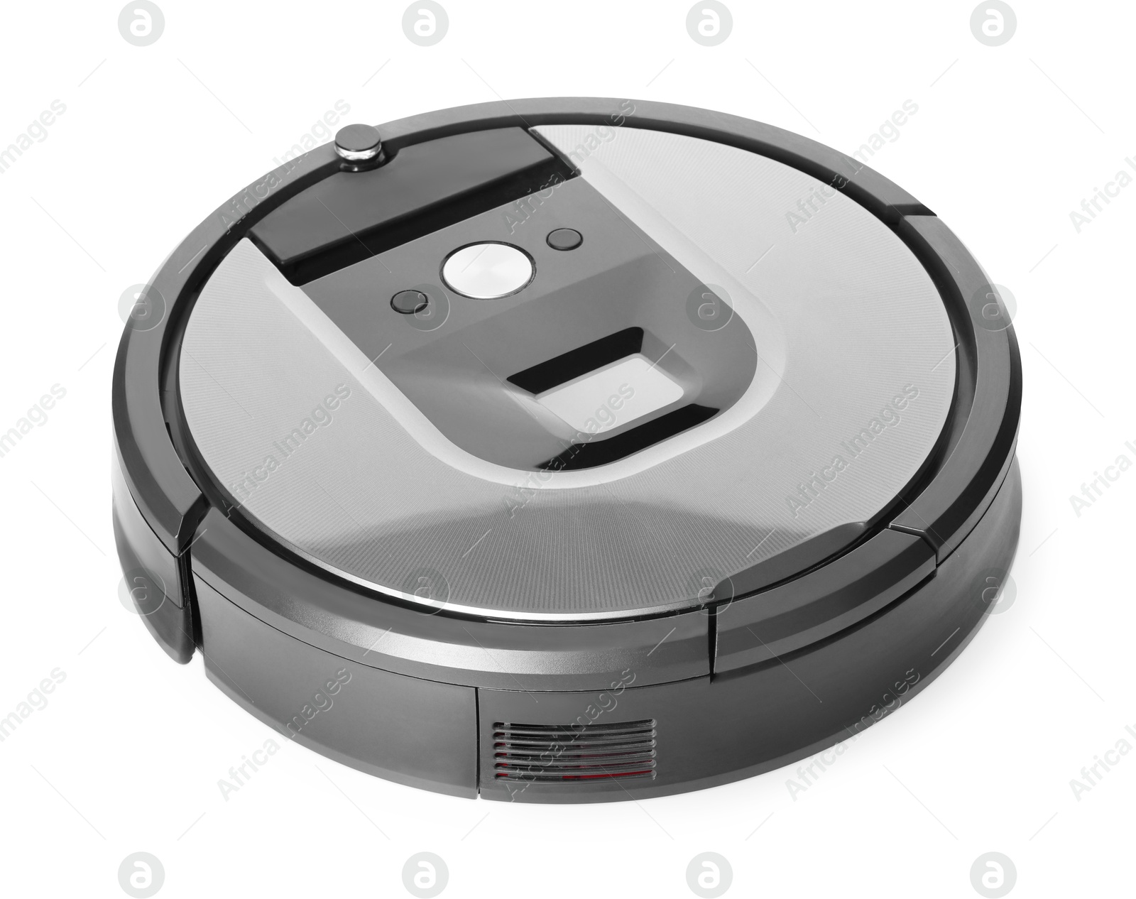 Photo of One robotic vacuum cleaner isolated on white