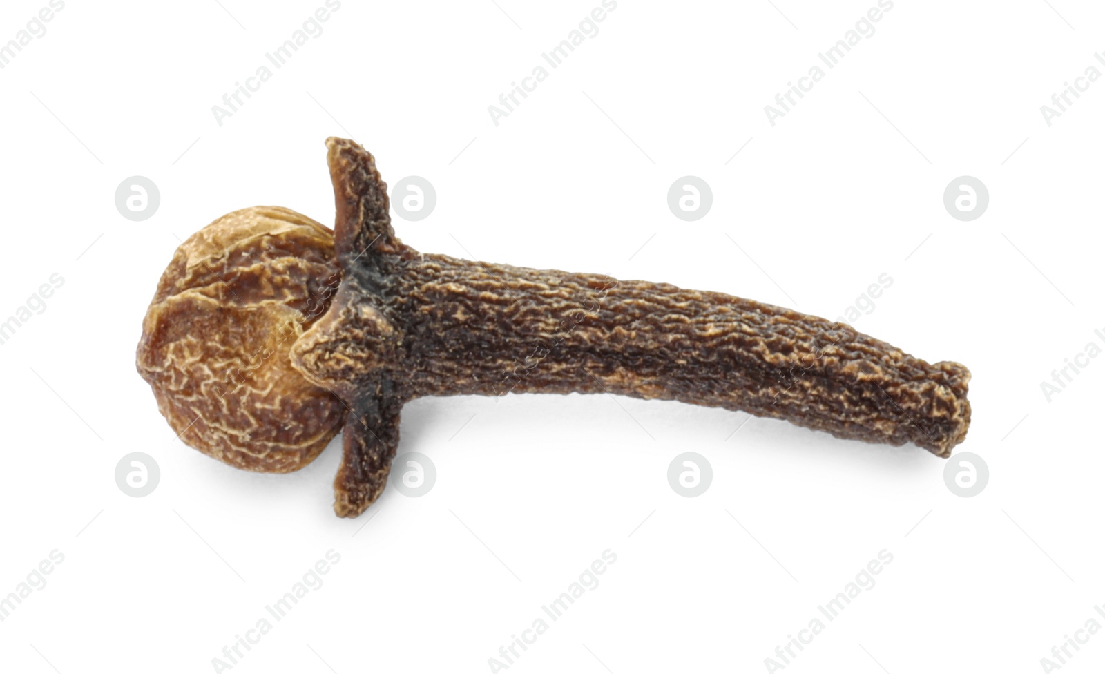 Photo of Aromatic spice. Dry clove bud isolated on white, top view