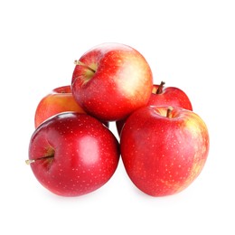 Many fresh red apples isolated on white