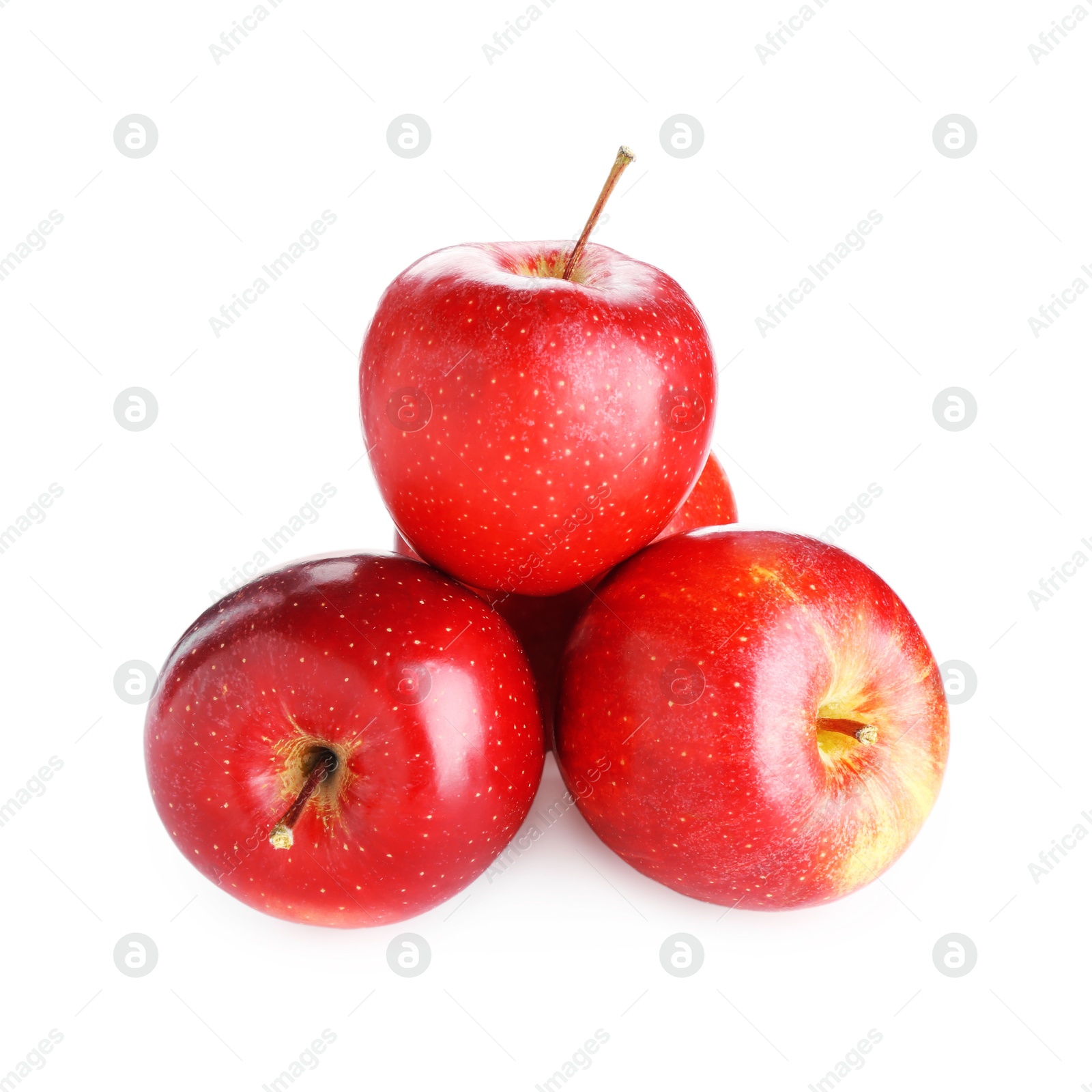 Photo of Many fresh red apples isolated on white