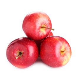 Many fresh red apples isolated on white